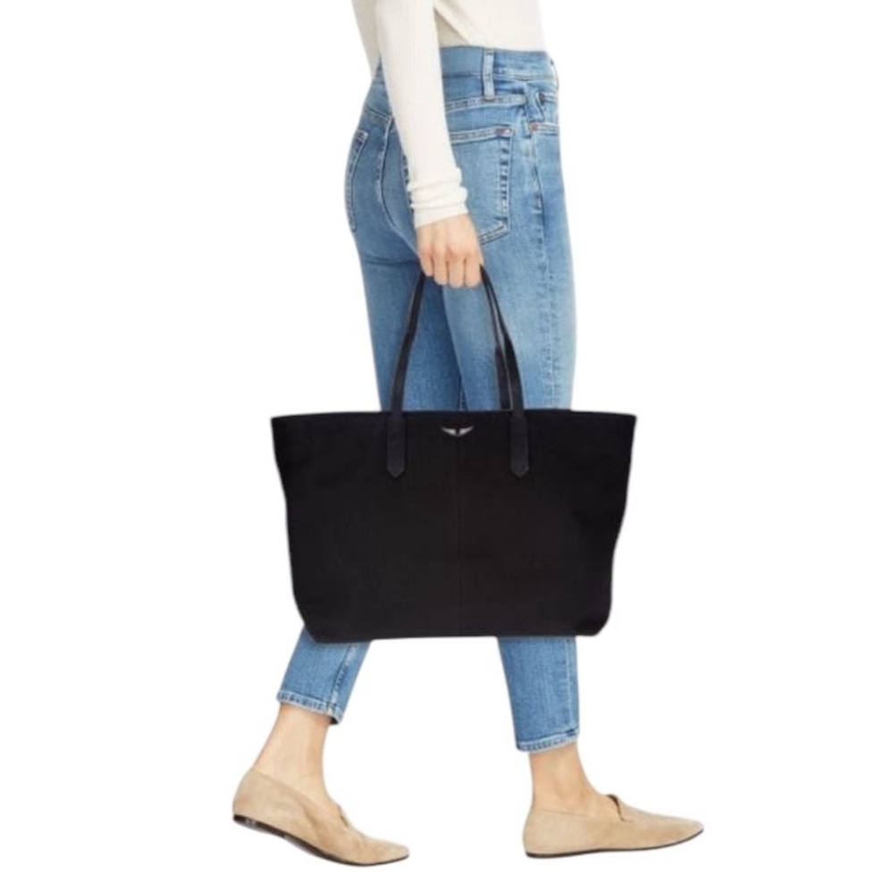 NWT ($448USD) Zadig & Voltaire Mick Wings Canvas/Leather Noir Unique Tote Bag